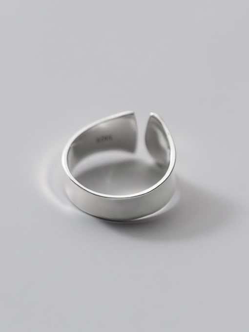 Rosh 925 Sterling Silver Smooth Geometric Minimalist Band Ring 4