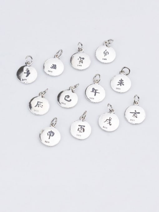 FAN 925 Sterling Silver With  Cute Zodiac Signs  Round Pendant Diy Accessories 1