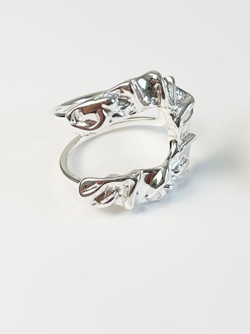 J1624 925 Sterling Silver Irregular Vintage Band Ring