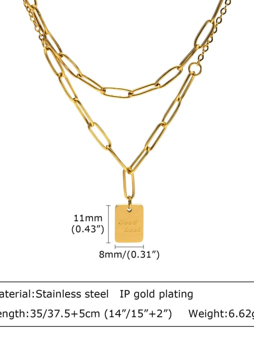 CONG Titanium Steel Geometric Vintage Multi Strand Necklace 3