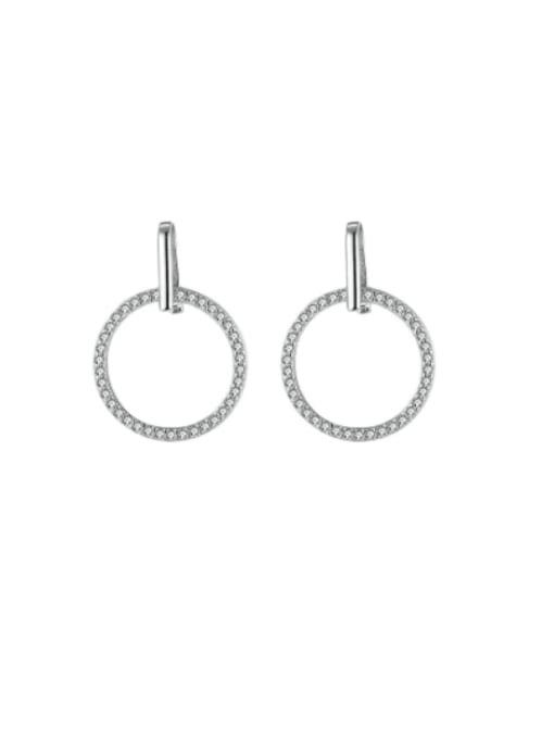 RINNTIN 925 Sterling Silver Cubic Zirconia Geometric Minimalist Drop Earring 0