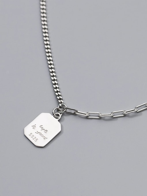 Rosh 925 Sterling Silver Asymmetrical Geometric Vintage Necklace