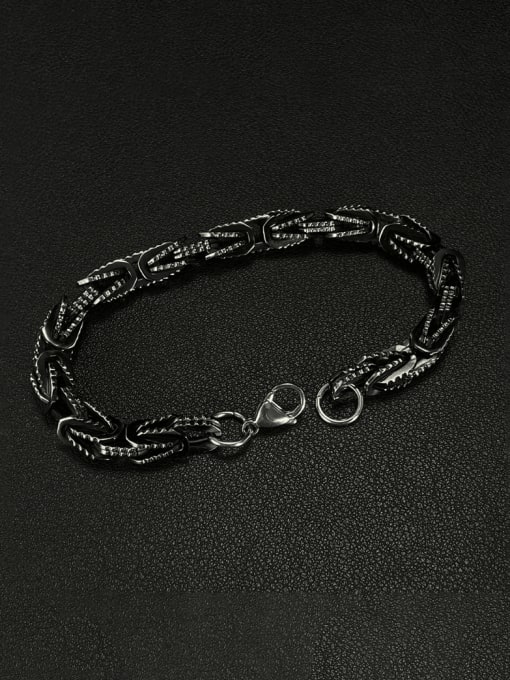 GS1467 Bracelet Black Titanium Steel Geometric Chain Vintage Bracelet
