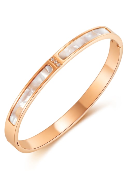 1029 steel bracelet rose gold Stainless steel Shell Geometric Minimalist Band Bangle