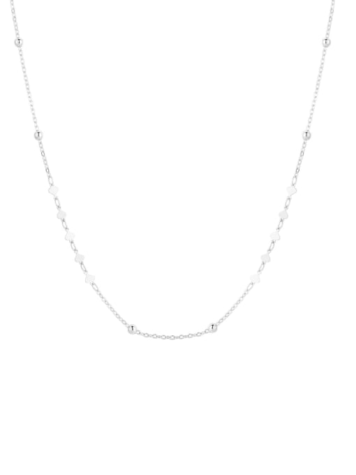 silvery 925 Sterling Silver Heart Minimalist Necklace