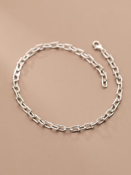 Rosh 925 Sterling Silver  Minimalist Hollow Chain  Anklet 2