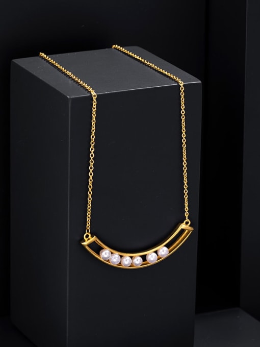 XP Copper Alloy Imitation Pearl Geometric Minimalist Necklace 3