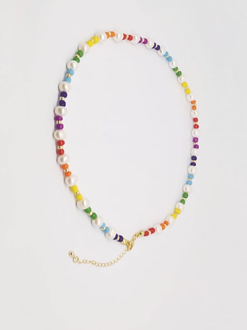 MMBEADS Freshwater Pearl Multi Color Miyuki beads Bohemia Necklace 2