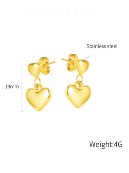 Open Sky Titanium Steel Heart Minimalist Drop Earring 2