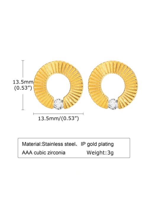 LI MUMU Titanium Steel Rhinestone Geometric Minimalist Stud Earring 3