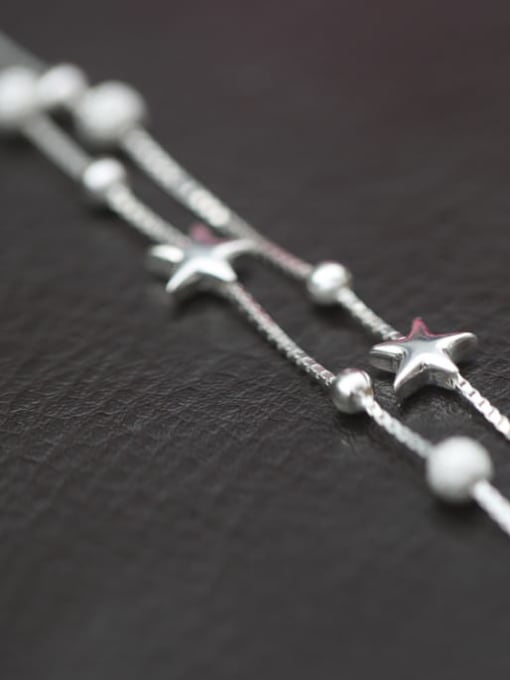 Rosh 925 Sterling Silver Bead Star Minimalist Strand Bracelet 1