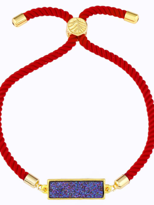 Red rope purple Red rope Geometric Minimalist Adjustable Bracelet