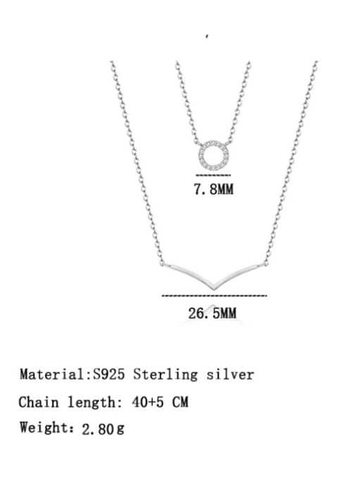 BC-Swarovski Elements 925 Sterling Silver Cubic Zirconia Geometric Minimalist Multi Strand Necklace 2