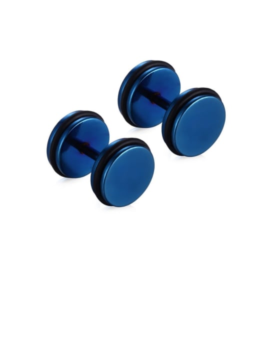 blue Titanium Steel Enamel Geometric Minimalist Stud Earring