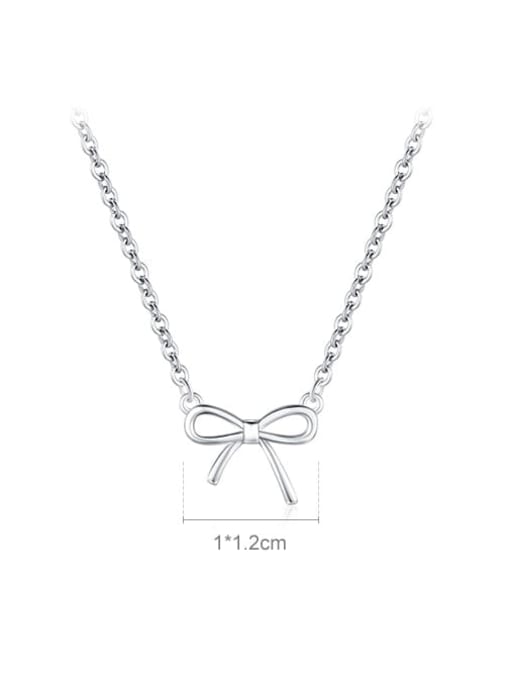MODN 925 Sterling Silver Bowknot Minimalist Necklace 2