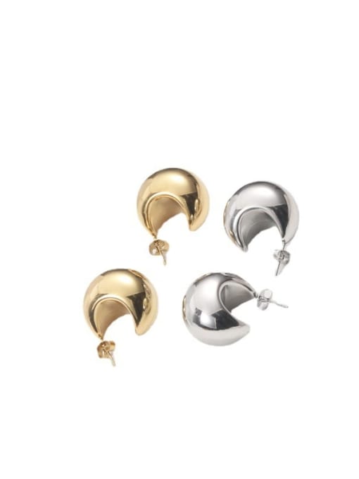 GROSE Titanium Steel Geometric Minimalist Stud Earring 0