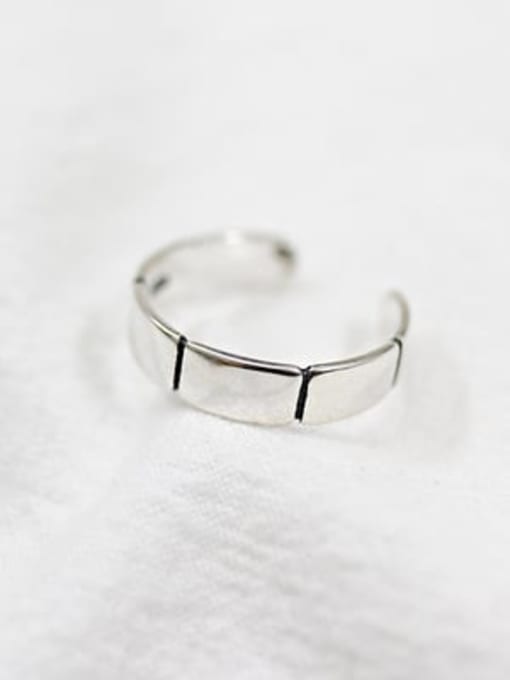 DAKA 925 Sterling Silver Smooth Geometric Minimalist Band Ring