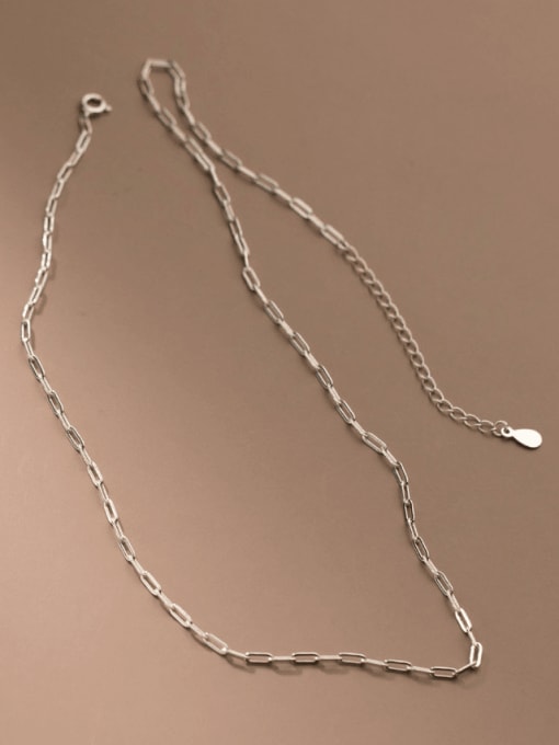 Rosh 925 Sterling Silver Irregular Minimalist Hollow Geometric  Chain Necklace 4