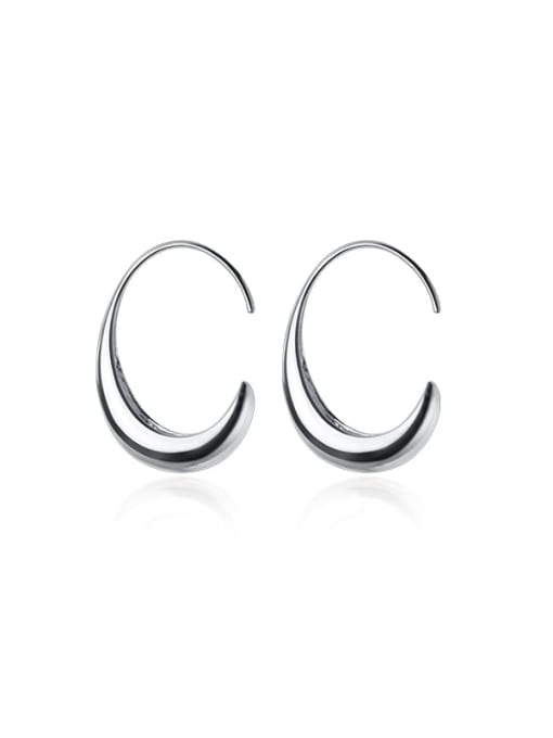 Rosh 925 Sterling Silver Geometric Minimalist Hook Earring 4