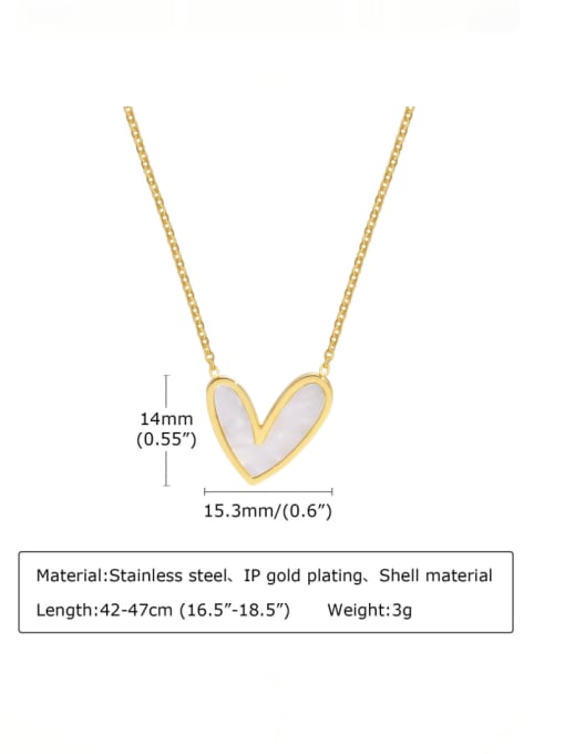 LI MUMU Stainless steel Shell Heart Minimalist Necklace 3