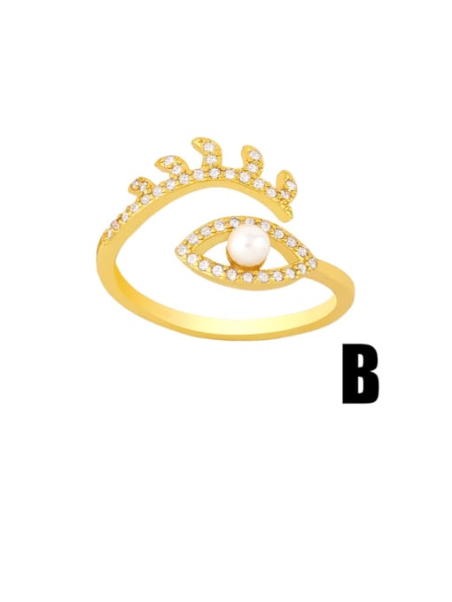 B Brass Cubic Zirconia Star Minimalist Band Ring