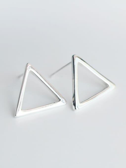 Rosh 925 Sterling Silver Hollow Geometric Minimalist Stud Earring 0