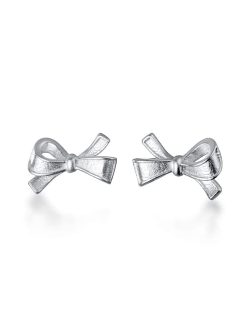 Rosh 925 Sterling Silver Bowknot Minimalist Stud Earring 3