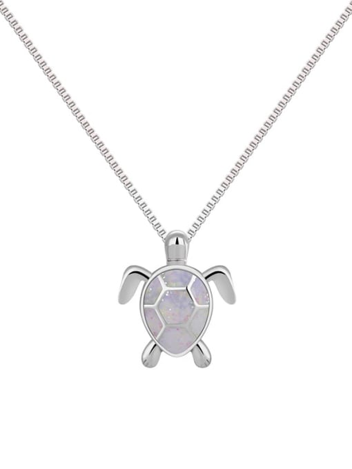 Platinum+ White Brass Animal Minimalist Necklace
