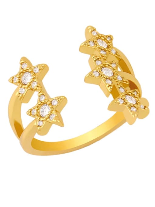 CC Brass Cubic Zirconia Star Vintage Band Ring
