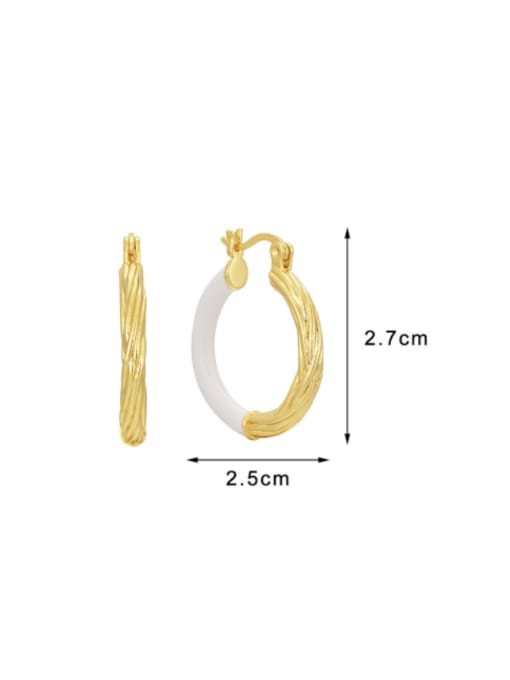 CHARME Brass Enamel Geometric Minimalist Huggie Earring 2