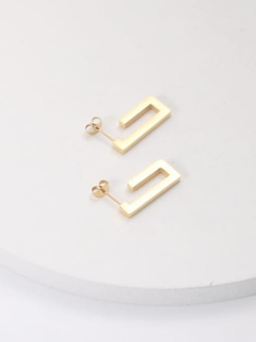 A TEEM Titanium Steel Rectangle Minimalist Stud Earring 0