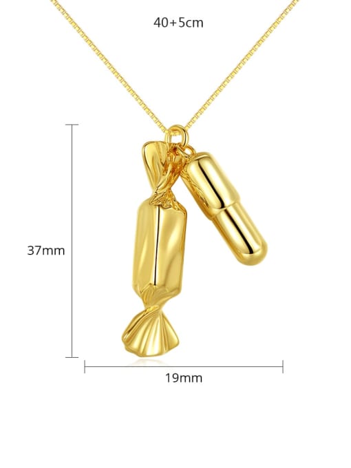 BLING SU Copper Minimalist Personality Candy Pendant Necklace 3