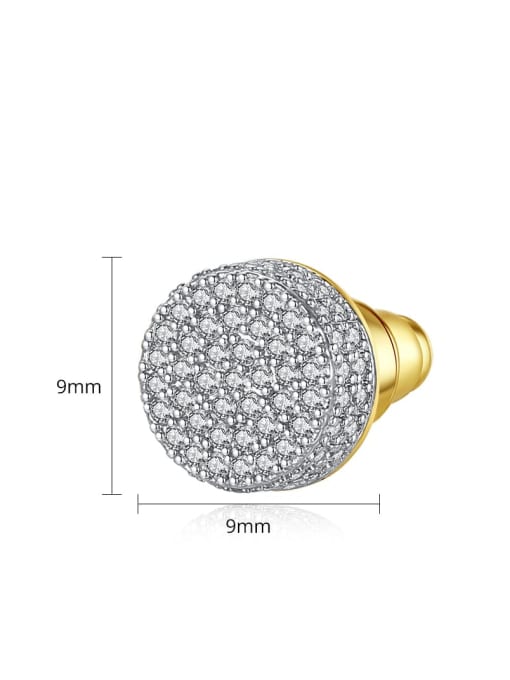 BLING SU Copper Cubic Zirconia Round Minimalist Cluster Earring 2