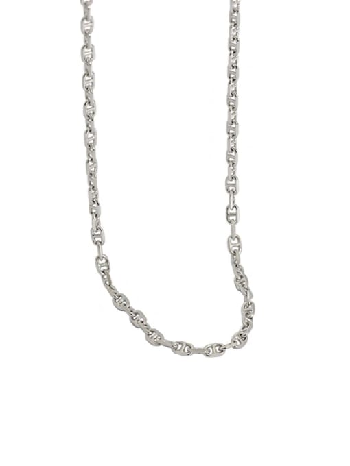 DAKA 925 Sterling Silver Hollow Geometric Minimalist Chain Necklace 4