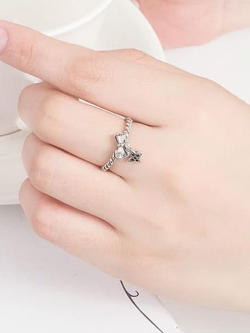 HAHN 925 Sterling Silver Twine bell Vintage Midi Ring 1