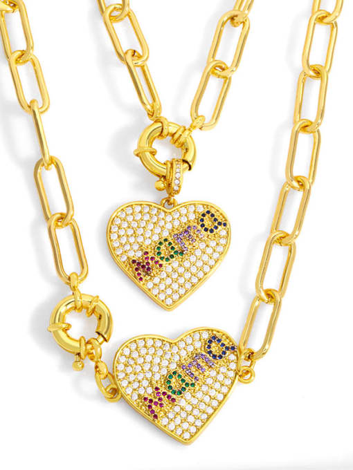 CC Brass Cubic Zirconia Heart Vintage Necklace 0
