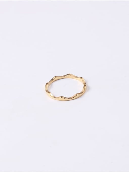 GROSE Titanium With Imitation Gold Plated Simplistic Round Band Rings 3