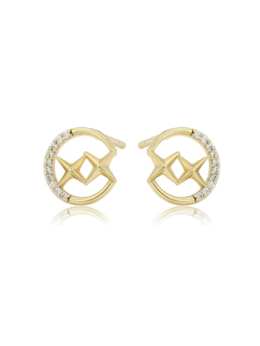 14k Gold Plated Alloy Geometric Minimalist Stud Earring