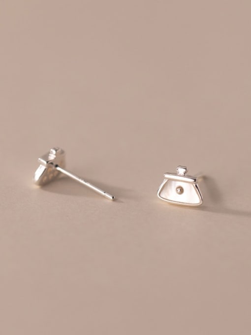 Rosh 925 Sterling Silver Shell Geometric Minimalist Stud Earring 1