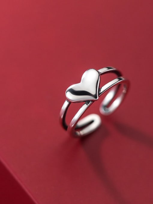 Rosh 925 Sterling Silver Smooth Heart Minimalist Stackable Ring 1