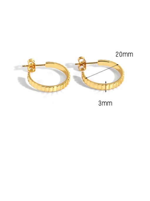 CHARME Brass Smooth Geometric Minimalist Stud Earring 3