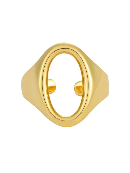 DAKA 925 Sterling Silver 18K Gold Plated Geometric Ring Setting 0