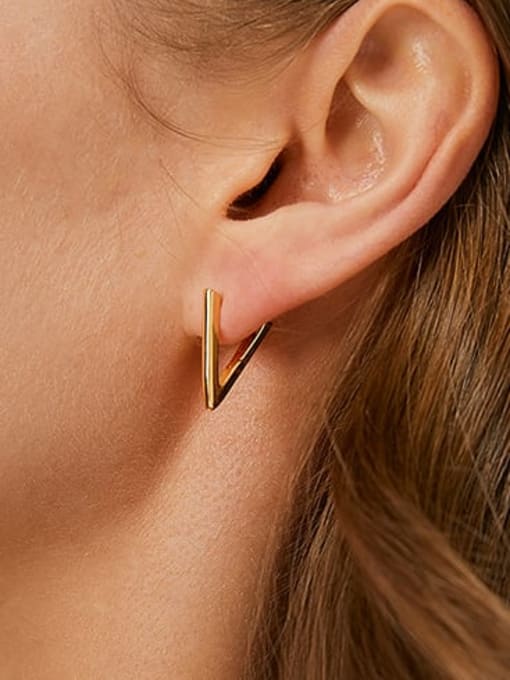 CHARME Brass Triangle Minimalist Stud Earring 1