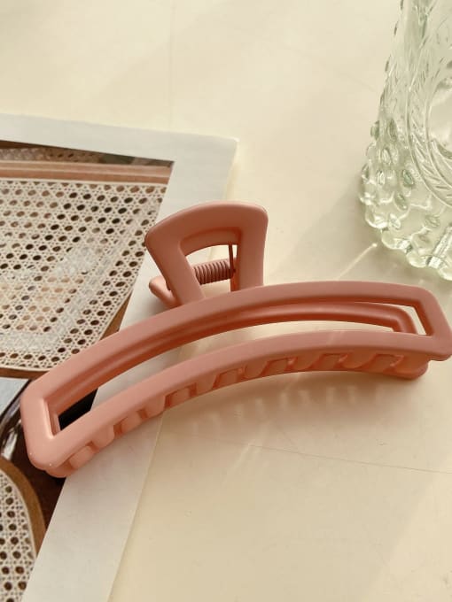 Light pink matte 10cm Zinc Alloy Resin Trend Geometric  Multi Color Jaw Hair Claw