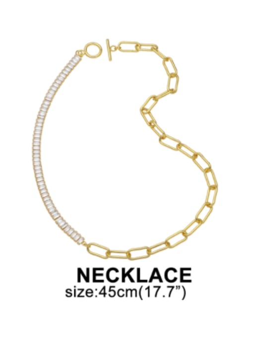 Necklace Brass Cubic Zirconia Minimalist Geometric Minimalist Geometric  Necklace