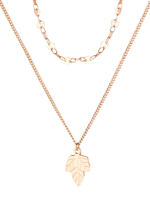 1622 rose gold plated necklace Titanium Tree Minimalist Multi Strand Necklace