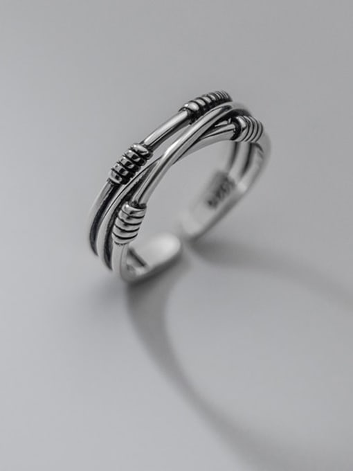 Rosh 925 Sterling Silver Irregular Vintage Stackable Ring 0