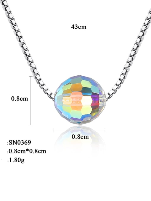 CCUI 925 Sterling Silver Simple Synthetic Crystal Pendant Necklace 4