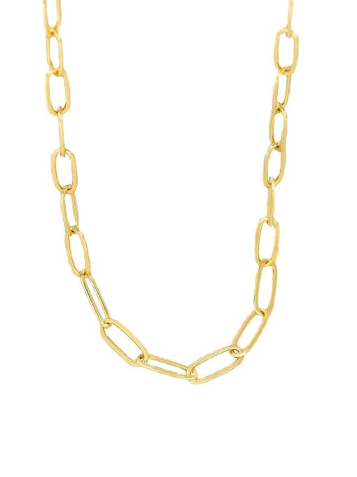 CHARME Brass Geometric Minimalist Pin Chain Necklace 4