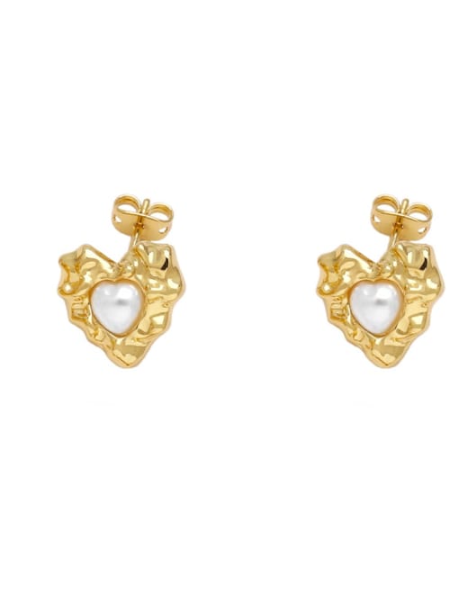 CC Brass Cubic Zirconia Heart Minimalist Drop Earring 2